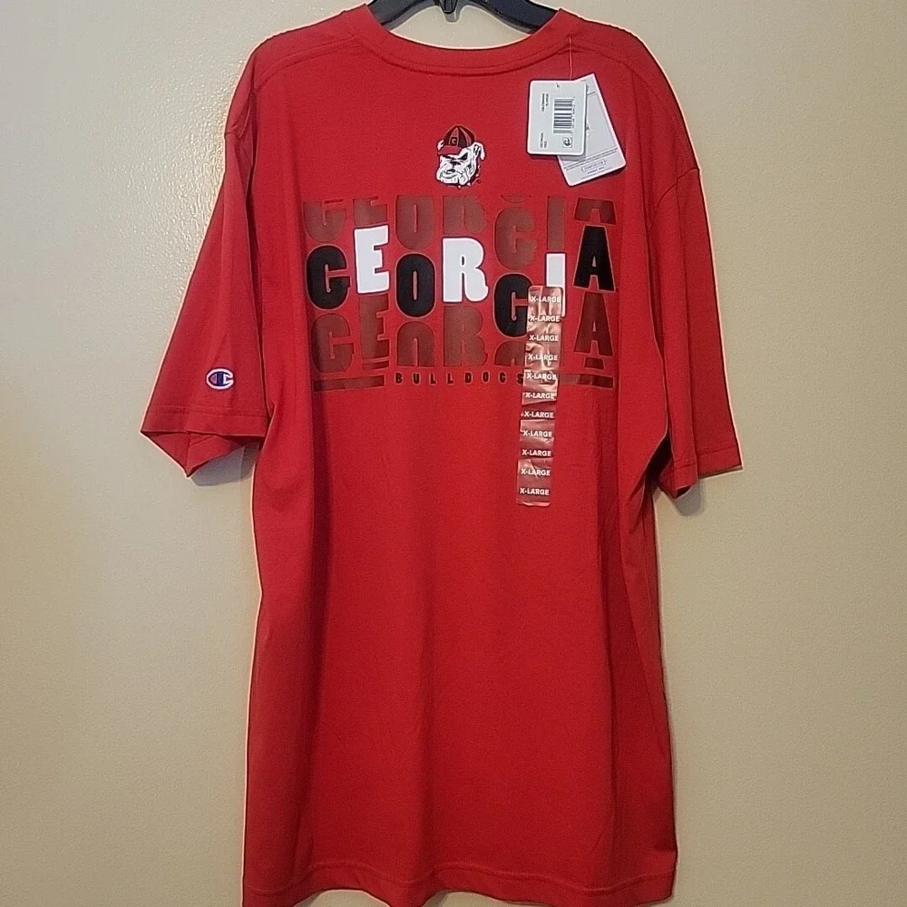 NEW Champion Georgia Bulldogs Shirt Adult Extra Large Red Short Sleeve Crewneck - Picture 1 of 13